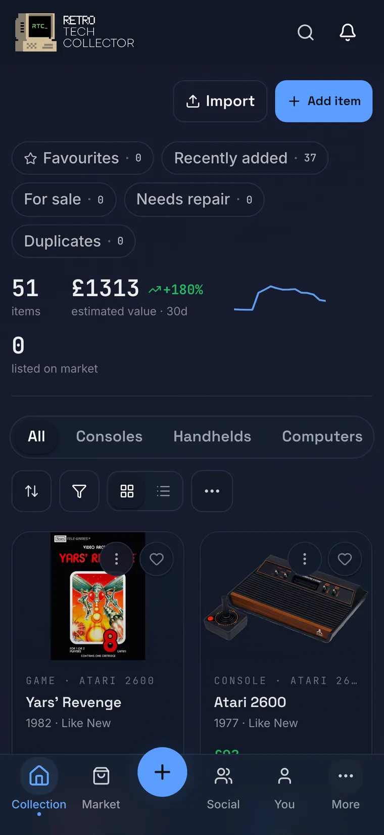 RetroTechCollector on mobile